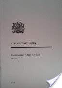 9780105604051: Constitutional Reform Act 2005: chapter 4, explanatory notes