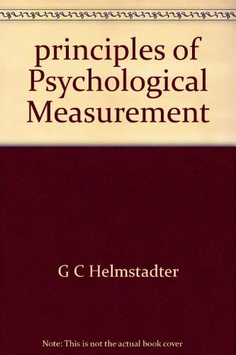 Stock image for Principles of Psychological Measurement for sale by Better World Books