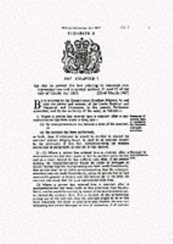 9780108503634: Misrepresentation Act 1967: Elizabeth II. Chapter 7
