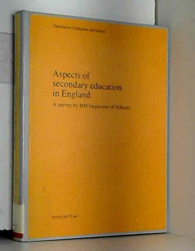 Stock image for Aspects of Secondary Education in England for sale by Goldstone Books