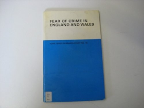 Stock image for Fear of Crime in England and Wales (Research Studies) for sale by Anybook.com