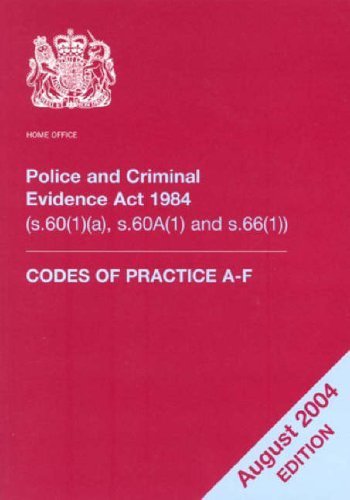 Imagen de archivo de Codes of Practice (Police and Criminal Evidence Act 1984: Codes of Practice (s.60 (1) and s.66)) a la venta por WorldofBooks