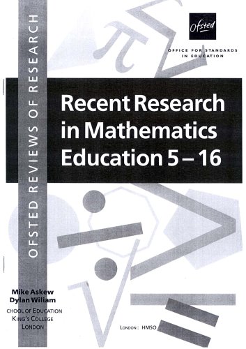 Stock image for Recent Research in Mathematics Education 5-16 for sale by GF Books, Inc.