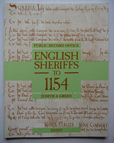 9780114402365: English Sheriffs to Eleven Fifty-Four (Public Record Office Handbooks)