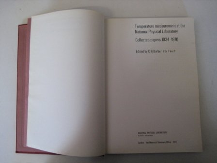 Beispielbild fr Temperature Measurement at the National Physical Laboratory: Collected Papers 1934 - 1970. zum Verkauf von Plurabelle Books Ltd