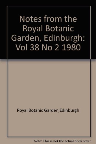 Stock image for Notes from the Royal Botanic Garden Edinburgh, Vol. 39, No. 1: Revision of Rhododendron 1. Subgenus Rhododendron Sections Rhododendron & Pogonanthum for sale by Book Dispensary
