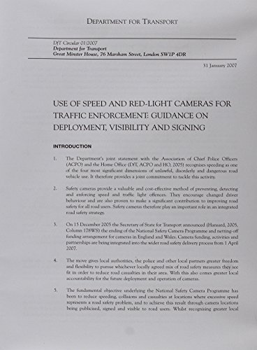 9780115528347: Use of speed and red-light cameras for traffic enforcement: guidance on deployment, visibility and signing