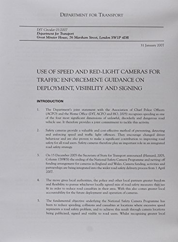 9780115528347: Use of speed and red-light cameras for traffic enforcement: guidance on deployment, visibility and signing (DfT circular)