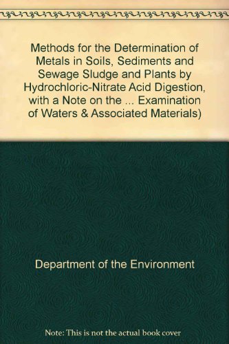 Stock image for Methods for the Determination of Metals in Soils, Sediments and Sewage Sludge and Plants by Hydrochloric-nitrate Acid Digestion, with a Note on the . of Waters and Associated Materials) for sale by Phatpocket Limited