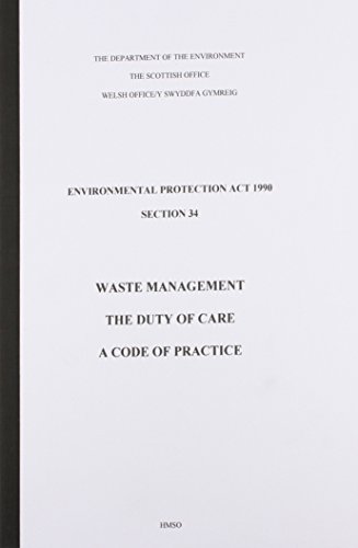 9780117532106: Waste Management: The Duty of Care : A Code of Practice