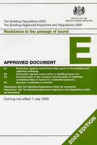 9780117536425: The Building Regulations 1991 Approved Document E Resistance to Passage of Sound E1 Airborne Sound (Walls); E2 Airborne Sound (Floors and Stairs); E3 Impact Sound (Floors and Stairs)