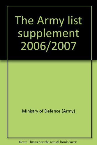 9780117730687: The Army list supplement 2006/2007: Part 2: Officers in receipt of retired pay