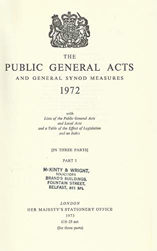 Stock image for The public general acts and General Synod measures for sale by Pigeonhouse Books, Dublin