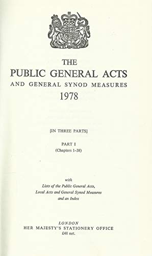 Stock image for The public general acts and General Synod measures for sale by Goldstone Books