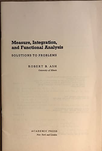 9780120652662: Solutions to Problems to Measure, Integration, and Functional analysis 1e '72