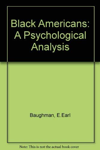 9780120830404: Black Americans: A Psychological Analysis