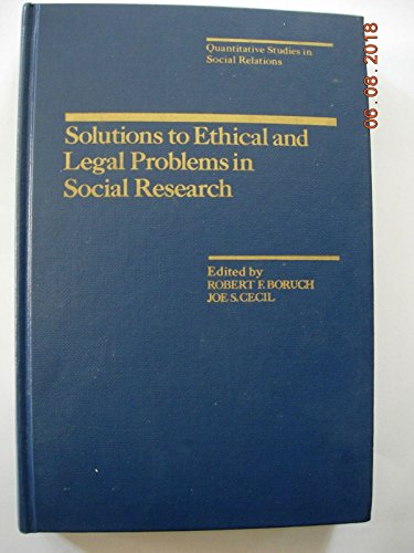 Stock image for Solutions to Ethical and Legal Problems in Social Research for sale by medimops