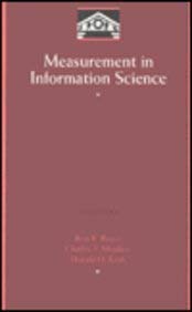 Stock image for Measurement in Information Science (Library and Information Science) for sale by 3rd St. Books