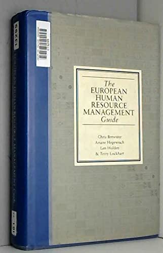 Beispielbild fr The European Human Resource Management Guide zum Verkauf von Anybook.com