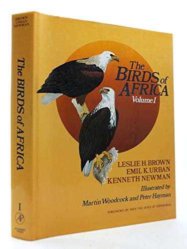 The Birds of Africa. (Volume I). Fourth printing 1997. Leslie H.Brown. Emil K. Urban. Kenneth Newman. Illustrated by Martin Woodcock and Peter Hayman. Advisory Editorial Board C. H. Fry. G. S. Keith. Foreword by HRH the Duke of Edinburgh. (Volume II). Second printing 1993. Edited by Emil K. Urban. C. Hilary Fry. Stuart Keith. Colour plates by Martin Woodcock. Line drawings by Ian Willis. Acoustic references by Claude Chappuis. (Volume III). Second printing 1993. Edited by C. Hilary Fry. Stuart Keith. Emil K. Urban. Colour plates by Martin Woodcock. Line drawings by Ian Willis. Acoustic references by Claude Chappuis. (Volume IV). 1992. Edited by Stuart Keith. Emil K. Urban. C. Hilary Fry. Colour plates by Martin Woodcock. Line drawings by Ian Willis. Acoustic references by Claude Chappuis. (Volume V). 1997. Edited by Emil K. Urban. C. Hilary Fry. Stuart Keith. Colour plates by Martin Woodcock. Line drawings by Ian Willis. Acoustic references by Claude Chappuis. (Volume VI). 2000. Edited - Urban, Emil K., C. Hilary Fry und Stuart Keith