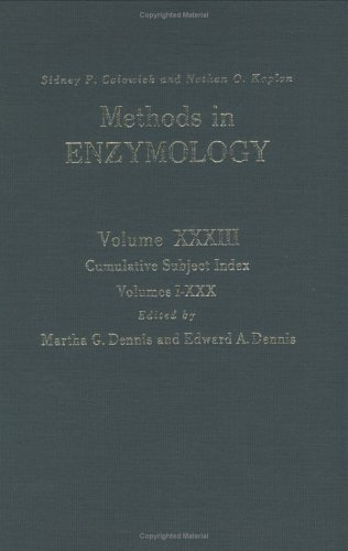 Beispielbild fr Cumulative Subject Index, Volumes I-30 (Volume 33) (Methods in Enzymology, Volume 33) zum Verkauf von HPB-Red