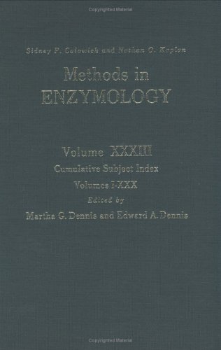 Stock image for Cumulative Subject Index, Volumes I-30 (Volume 33) (Methods in Enzymology, Volume 33) for sale by HPB-Red