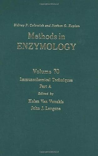 Stock image for Immunochemical Techniques, Part A (Volume 70) (Methods in Enzymology, Volume 70) for sale by HPB-Red