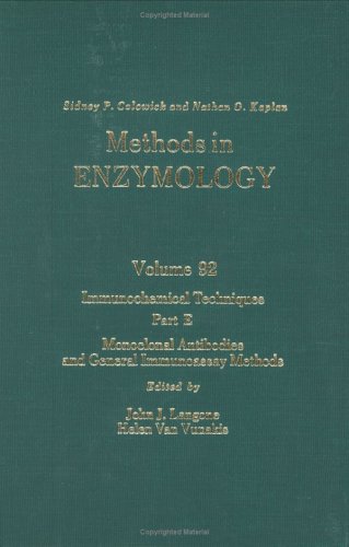 Beispielbild fr Immunochemical Techniques, Part e: Monoclonal Antibodies and General Immunoassay Methods Pt. E zum Verkauf von Better World Books