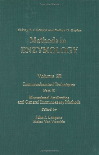 Stock image for Methods in Enzymology: Immunological Techniques, Part E; Monoclonal Antibodies and General Immunoassay Methods, Vol.92. for sale by Reader's Corner, Inc.