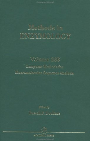 Imagen de archivo de Computer Methods for Macromolecular Sequence Analysis (Methods in Enzymology, Volume 266) a la venta por Zubal-Books, Since 1961