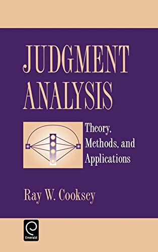 9780121875756: Judgement Analysis: Theory, Methods, and Applications (Economic Theory, Econometric, and)