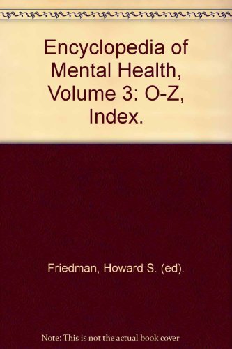 Beispielbild fr Encyclopedia of Mental Health zum Verkauf von Better World Books