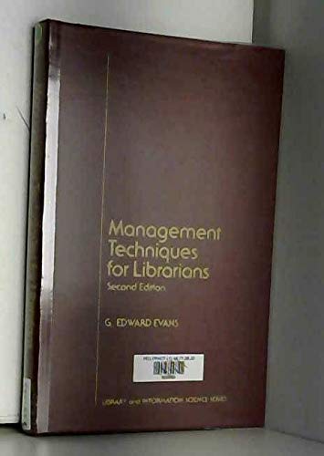 9780122438561: Management Techniques for Librarians (Library and Information Science (New York, N.Y.).)