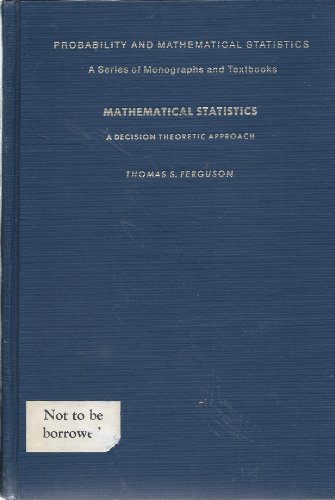 Beispielbild fr Mathematical Statistics: A Decision Theoretic Approach zum Verkauf von ThriftBooks-Atlanta