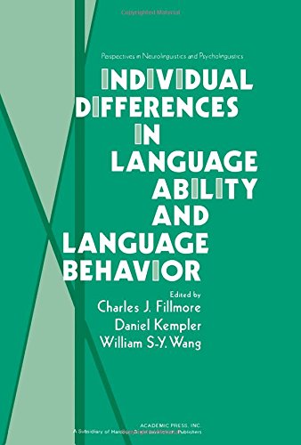 9780122559501: Individual Differences in Language Ability and Language Behavior (Pespectives in Neurolinguistics and Psycholinguistics)