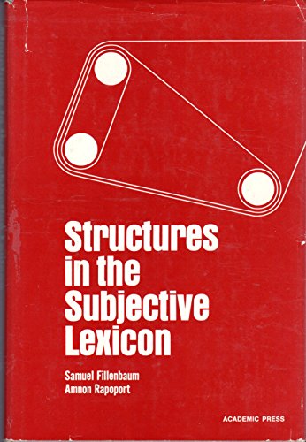 Beispielbild fr Structures in the Subjective Lexicon zum Verkauf von Fireside Bookshop