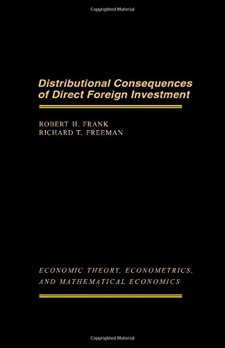 Beispielbild fr Distributional Consequences of Direct Foreign Investment zum Verkauf von Better World Books