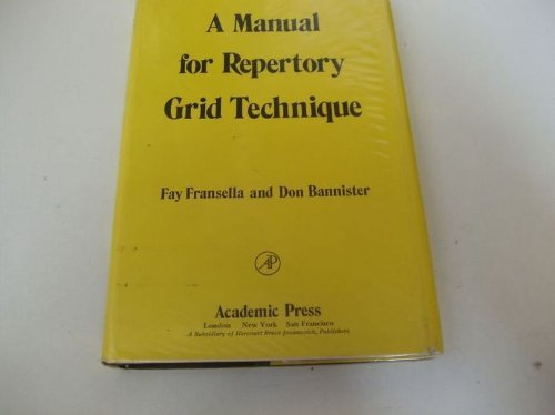 9780122654503: Manual for Repertory Grid Technique