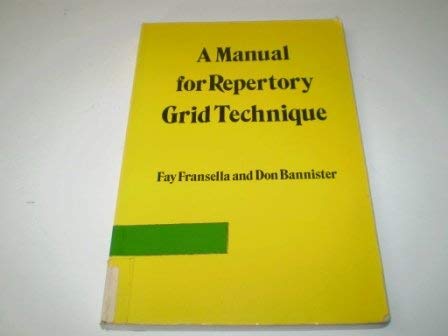 Beispielbild fr A Manual for Repertory Grid Technique zum Verkauf von Anybook.com