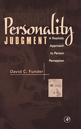 Beispielbild fr Personality Judgment,: A Realistic Approach to Person Perception zum Verkauf von Cambridge Rare Books