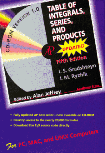 9780122947568: Table Of Integrals Series And Products Cd-Rom Version 1.0
