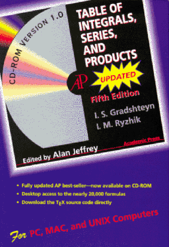 Stock image for Table of Integrals, Series and Products: Cd-Rom Version 1.0 for sale by Buchpark