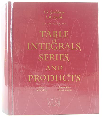 Table of Integrals, Series, and Products, Sixth Edition - I. S. Gradshteyn
