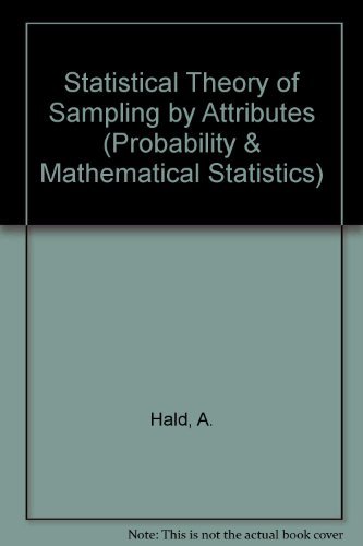 Beispielbild fr STATISTICAL THEORY OF SAMPLING INSPECTION BY ATTRIBUTES (PROBABILITY AND MATHEMATICAL STATISTICS) zum Verkauf von Second Story Books, ABAA