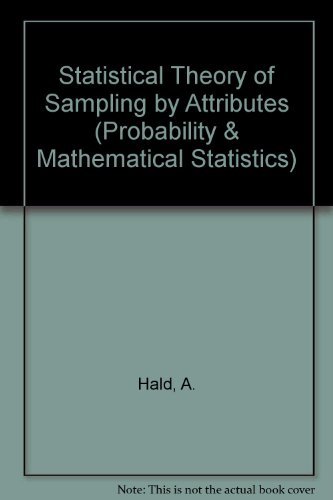 Imagen de archivo de Statistical Theory of Sampling Inspection by Attributes (PROBABILITY AND MATHEMATICAL STATISTICS) a la venta por HPB-Red