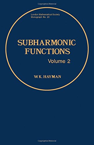 9780123348029: Subharmonic Functions