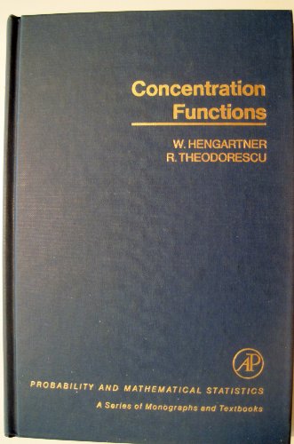 Beispielbild fr Concentration Functions (Probability & Mathematical Statistics Monograph) zum Verkauf von BookOrders