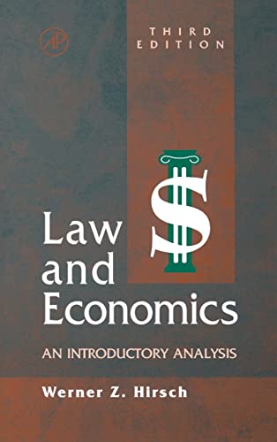 9780123494825: Law and Economics: An Introductory Analysis