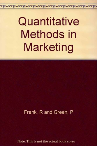 9780123554857: Quantitative Methods in Marketing