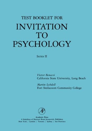 Imagen de archivo de Test Booklet for Invitation to Psychology: Series II a la venta por Revaluation Books